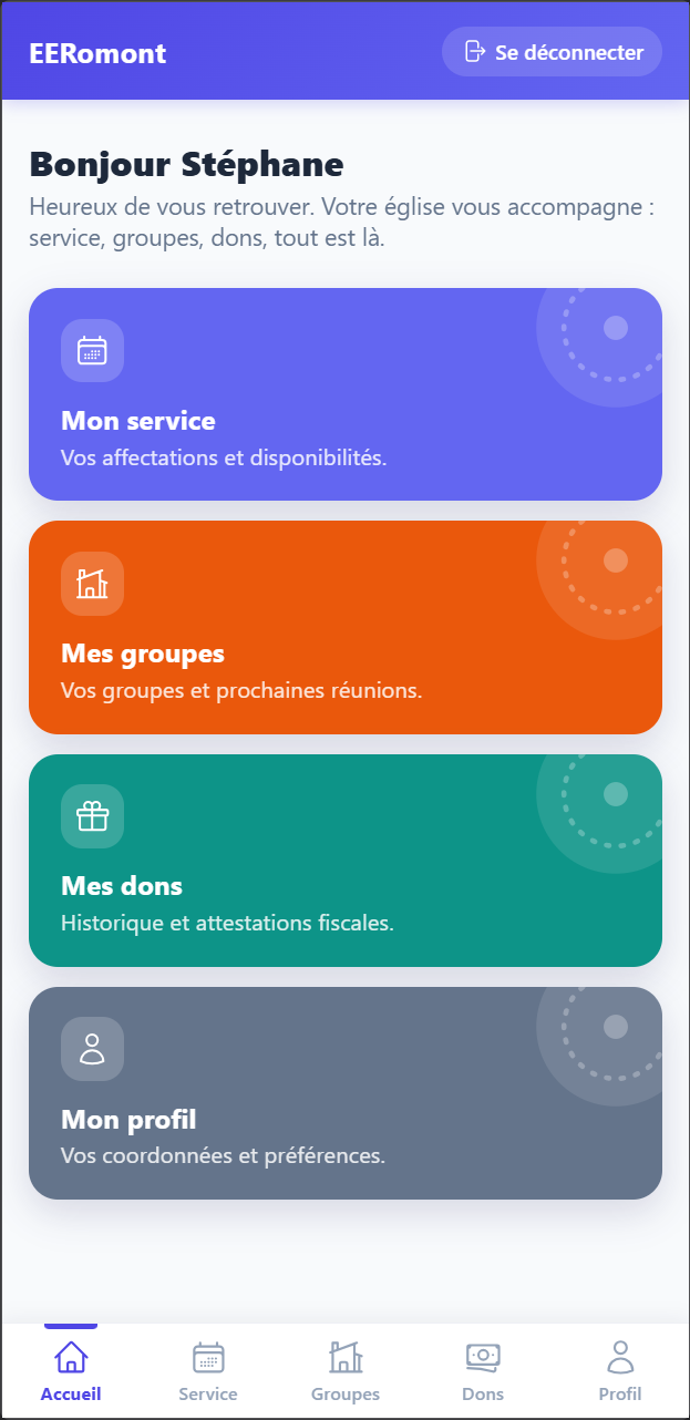 Accueil de l'espace membre Qeewee