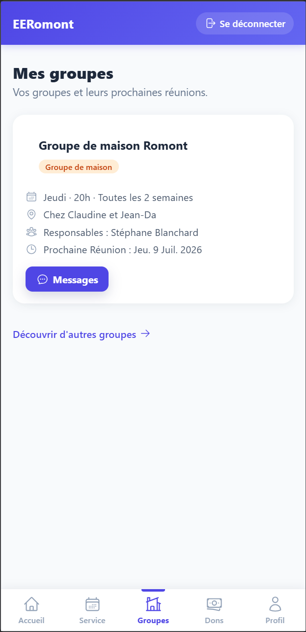 Mes groupes dans l'espace membre Qeewee