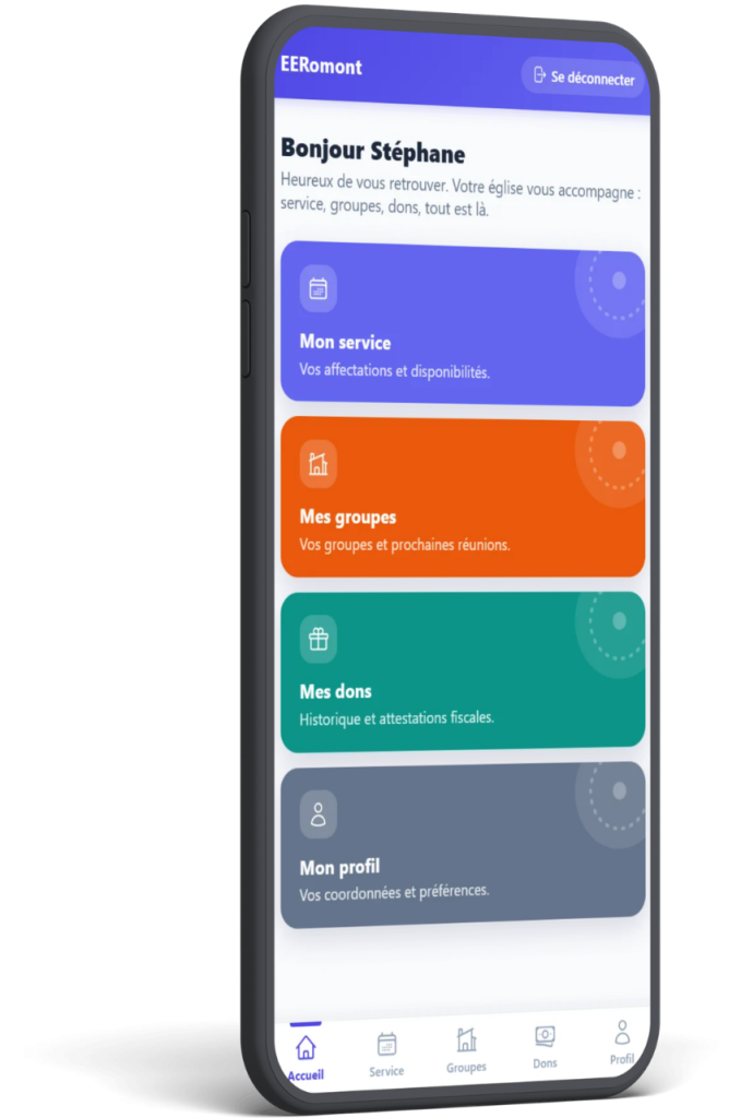 L'espace membre Qeewee sur téléphone