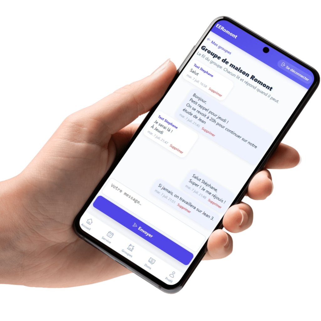 L'espace membre Qeewee sur téléphone